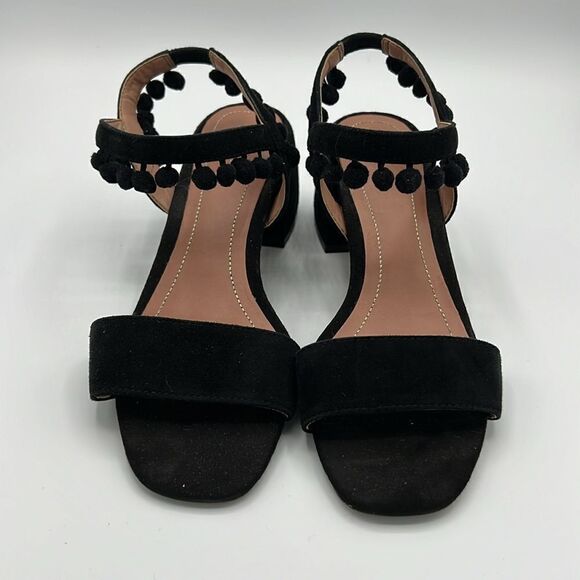 Zara Woman Sandals Pom-Poms Fun Suede‎ Unique Size 6.5 B22A - Picture 5 of 9